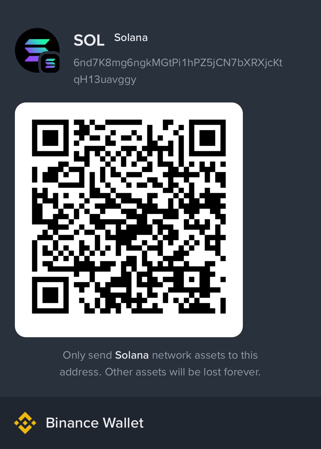 Solana Wallet Address Binance